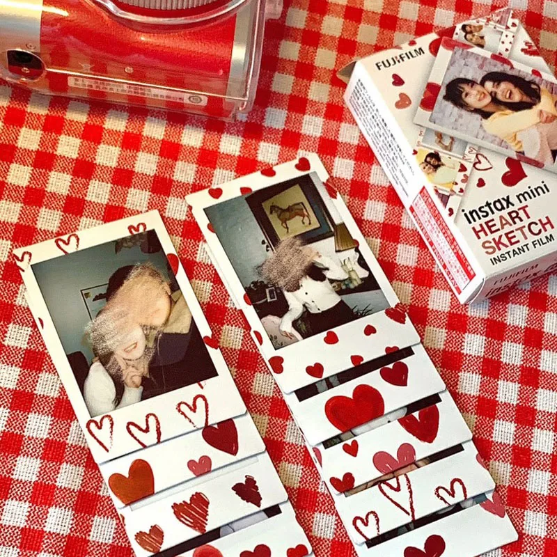 Fujifilm Instax Mini Heart Sketch Instant Camera Film 10 Sheets Total, (10/20/30/50 Sheets) - Capture Memories Anytime, Anywhere