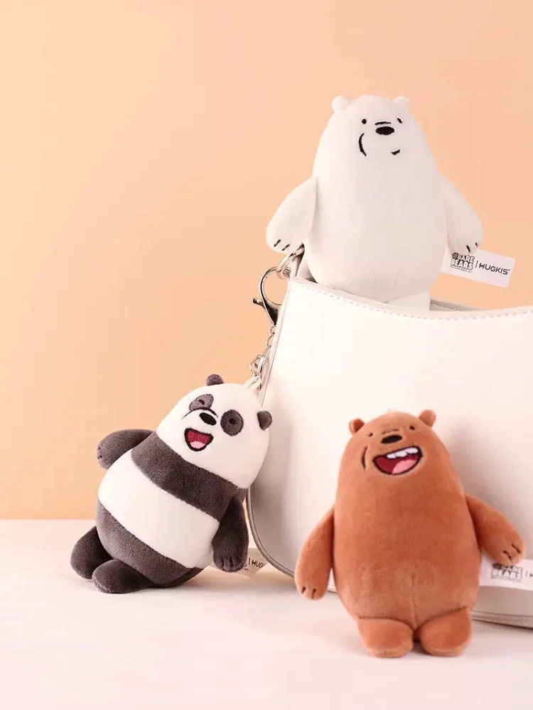 We Bare Bears Anime Figura Giocattoli di peluche Grizzly Panda Orso di ghiaccio Portachiavi Portachiavi Bambole di peluche Peluche Portachiavi Regalo per bambini