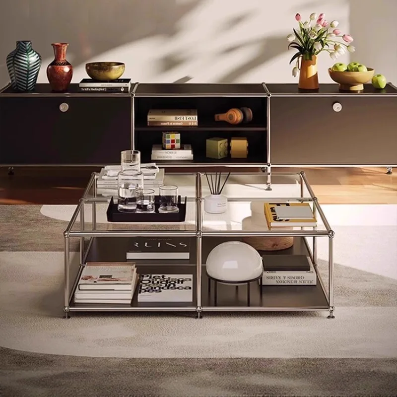 Small apartment movable color matching sofa side table light luxury high-end creative