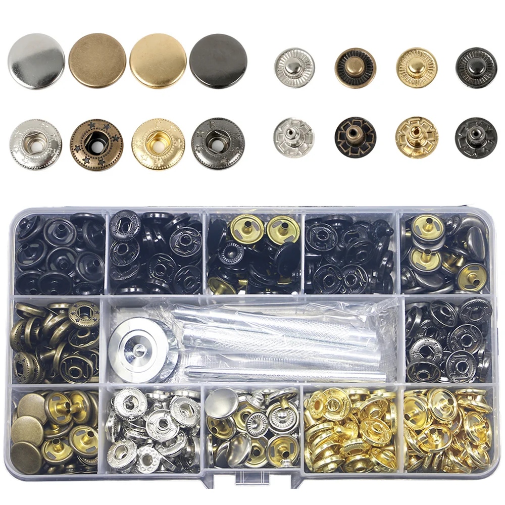 

20/40 комплектов латунных пуговиц + набор инструментов, 4 цвета, для кожаных курток/джинсов/кожаной обуви/пряжек для ремней, простая установка разных размеров