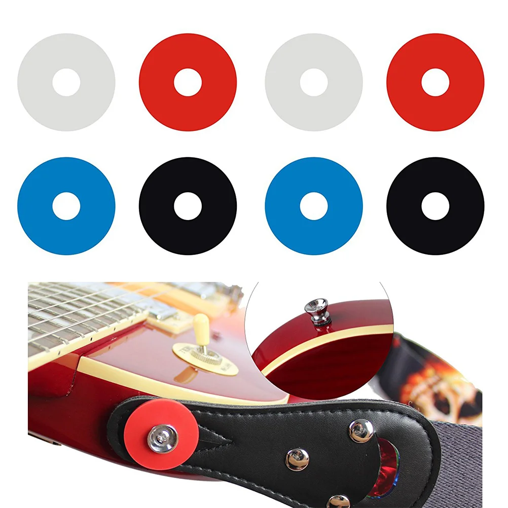 

8pcs Premium Strap Locks Anti Guitar Strap Blocks with Lock Button (2*White + 2*Blue + 2*Red * 2*Black)