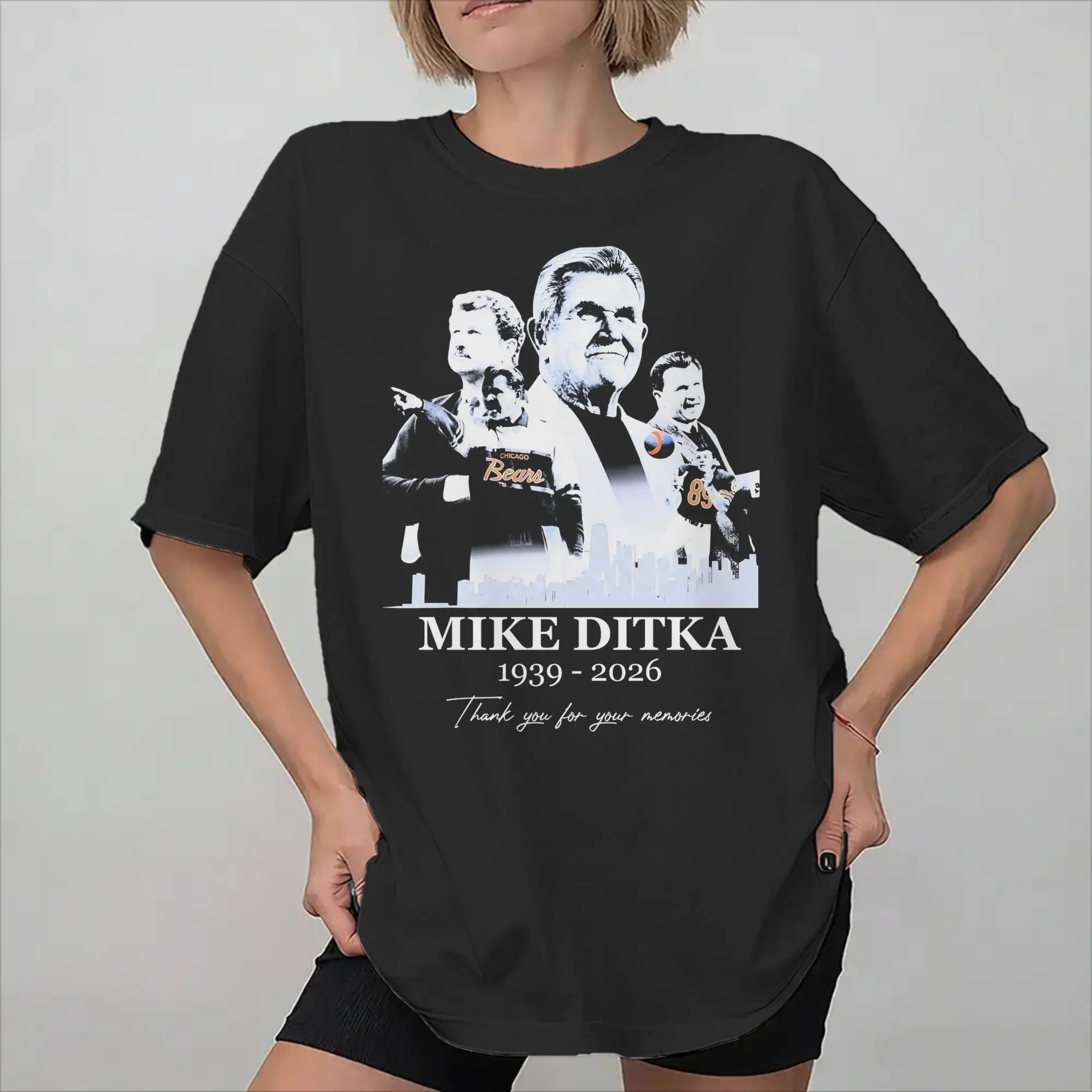 Fashion RIP Mike Ditka  T Shirt for Men Women  100% Cotton T-shirts Short Sleeve Clothing