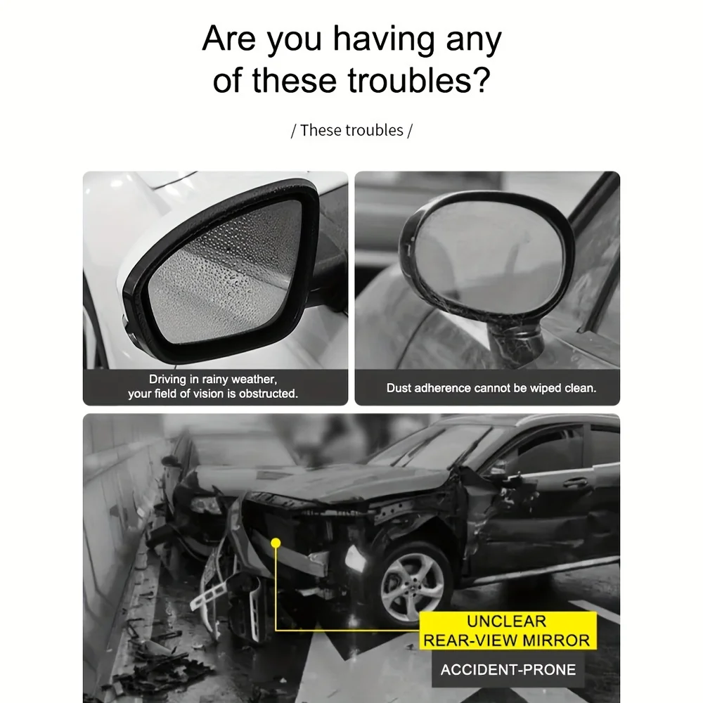 2pc 범용 에어 가이드 이동 빗물 자동차 백미러 빗물 눈썹 반사경 역방향 미러 환기 유형 부품