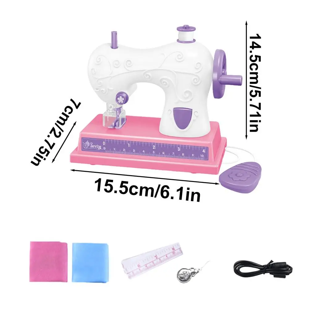 Portable Sewing Machine Travel Beginner Sewing Machines Portable Battery Powered Sewing Machine Pretend Play Arts For Kids