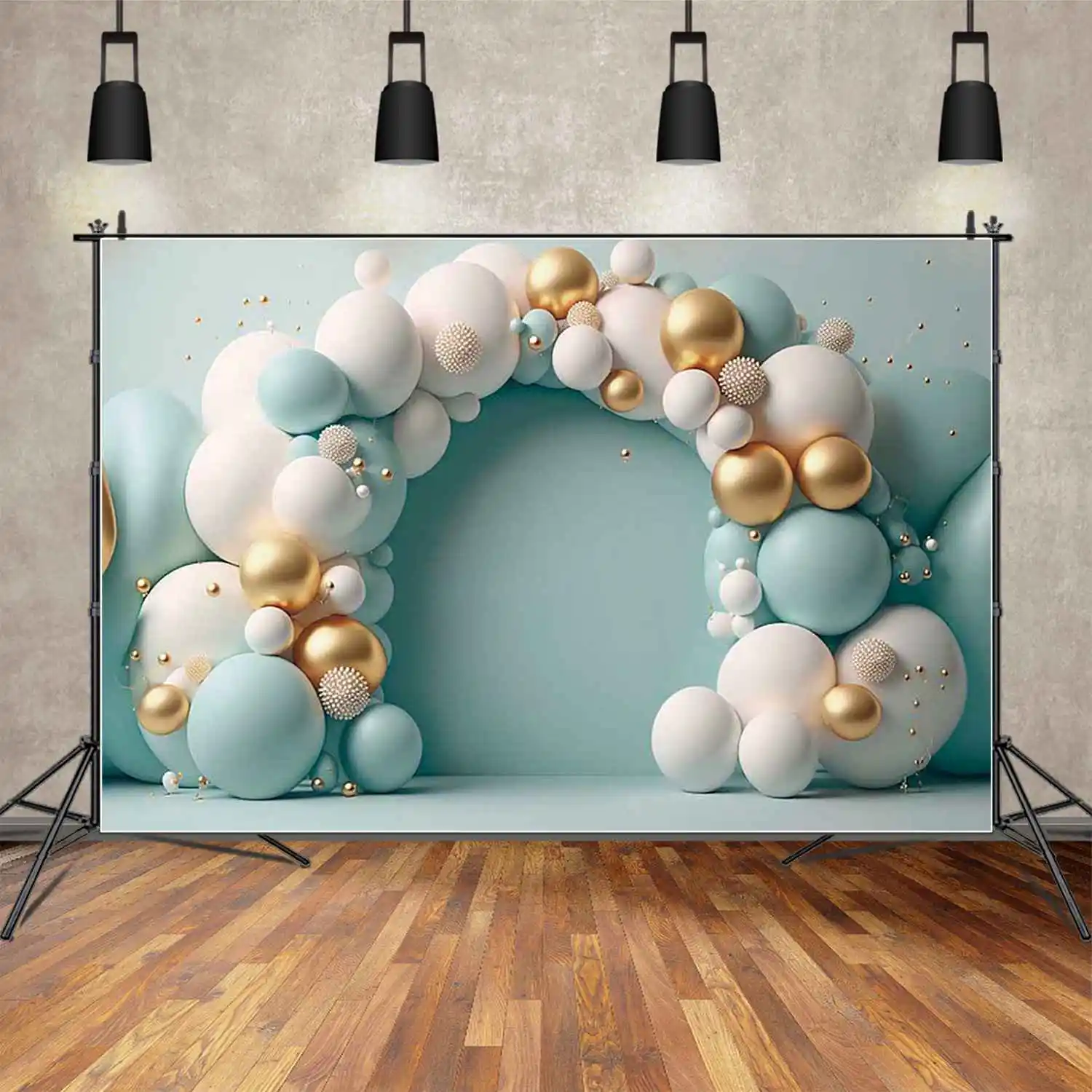 MOON.QG Baby Birthday 1 Year Teddy Bear Background Photography Hot Air Balloons Grass Flower Backdrop Studio Photo Shooting Prop