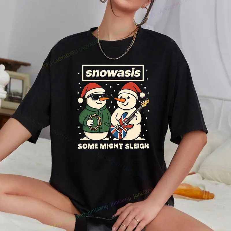 

Snowasis Some Might Sleigh Christmas Men T-Shirt: Funny Holiday Party Tee Christmas Happy New Year Couple T-Shirt Tops