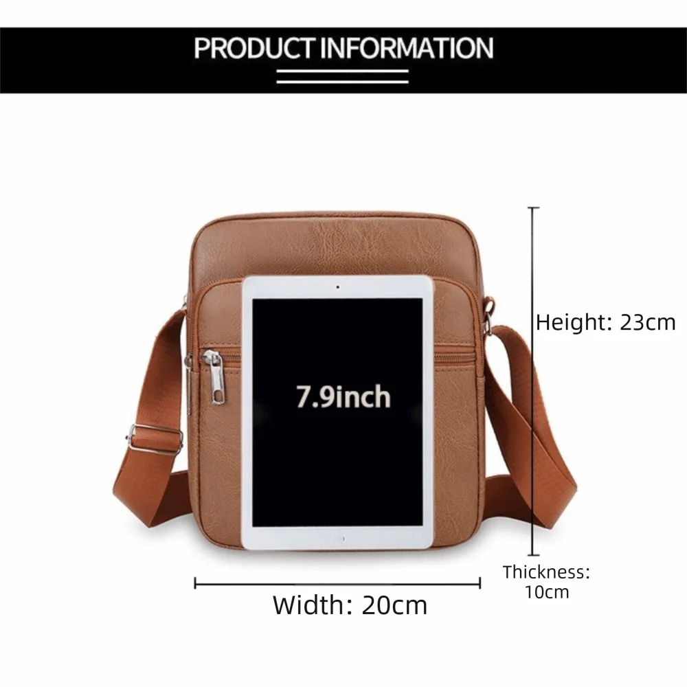 متعددة الوظائف بو الجلود الرجال حقيبة كتف مقاوم للماء سعة كبيرة حقيبة كروسبودي أسود براون حقيبة ظهر واحدة الرجال النساء