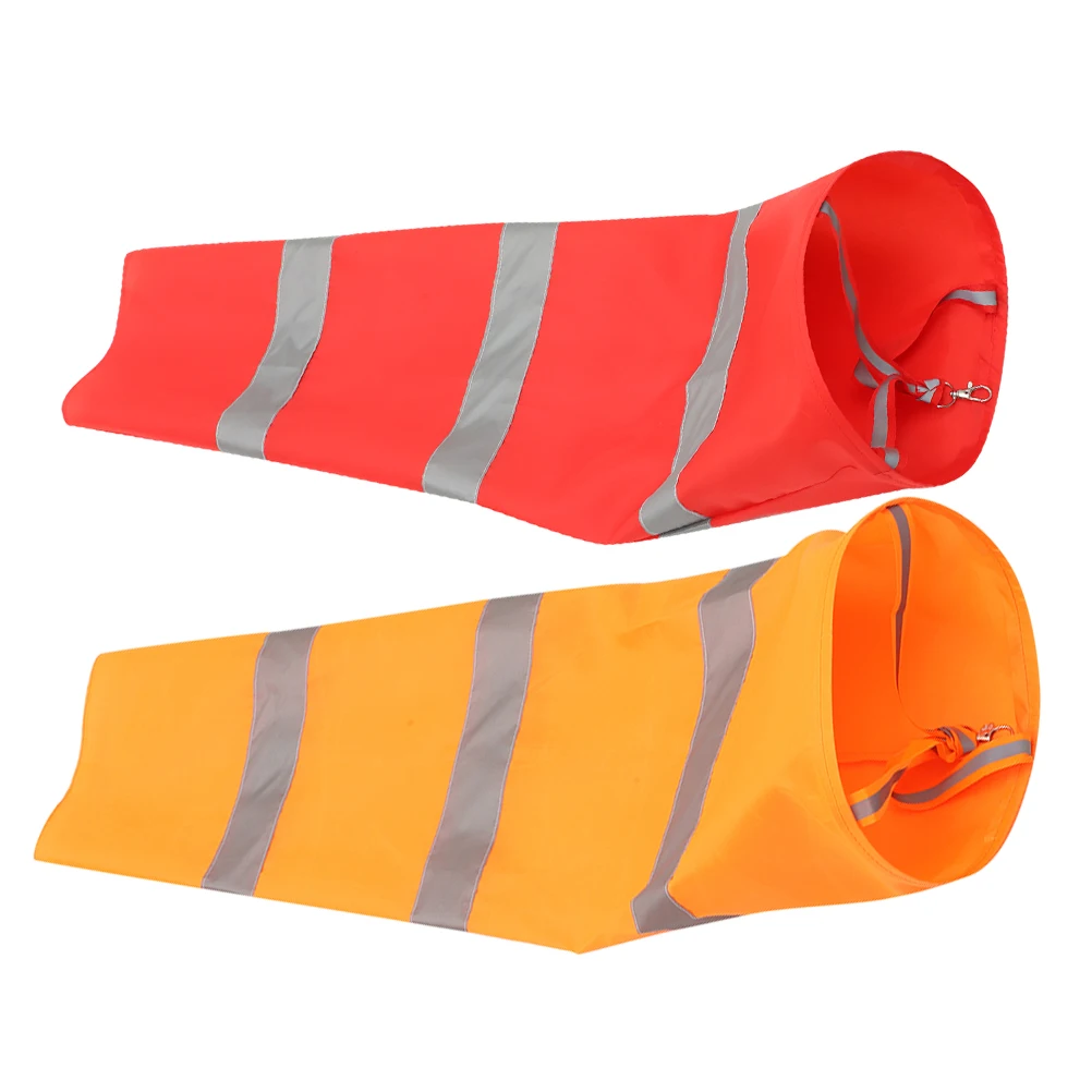 2 Pcs Waterproof Wind Direction Indicators Reflective Windsocks 80cm Red Grey Grey Oxford Cloth Durable Floating Outdoor
