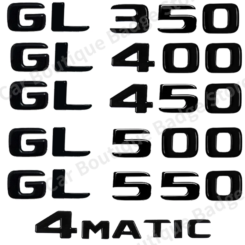 

ABS Car Trunk Letters Logo Emblem Badge Decals Sticker For Mercedes Benz GL Class GL350 GL400 GL450 GL500 GL550 4MATIC X166 X164