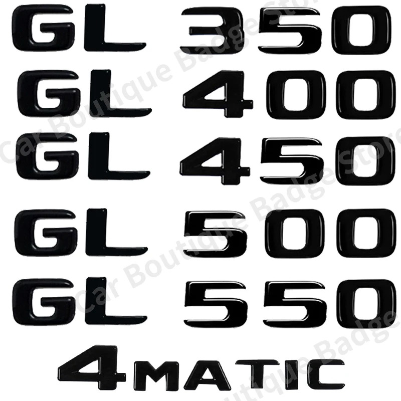 ABS Car Trunk Letters Logo Emblem Badge Decals Sticker For Mercedes Benz GL Class GL350 GL400 GL450 GL500 GL550 4MATIC X166 X164