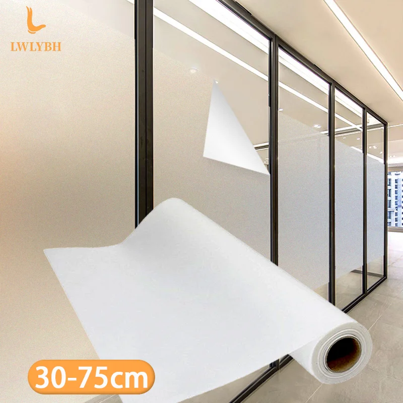 Filme de privacidade para janela, estático fosco, sem cola, puro, fosco, para escritório, banheiro, chuveiro, telas de porta, adesivos de vidro