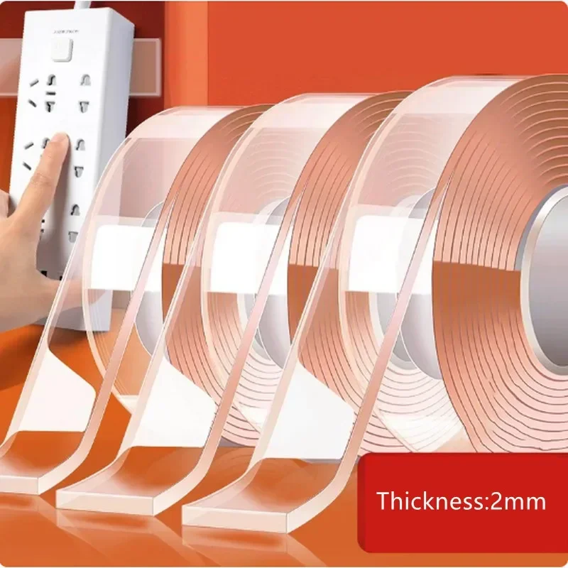 

Nano Double Sided Tape Super Strong Adhesive Tape Transparent Reusable Waterproof Tape Cleaning Home Kitchen Bathroom Adhesive