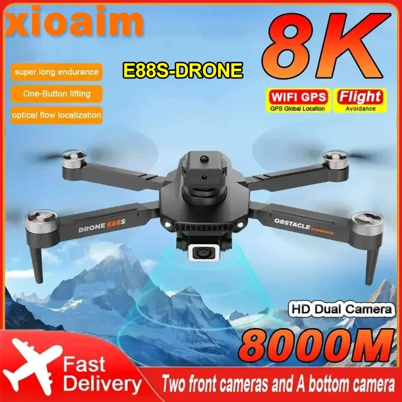 

For Xiaomi E88S Drone 8K 5G WIFI Professinal HD Dual Camera Wide Angle Optical Flow Localization Obstacle Avoidance Quadcopter