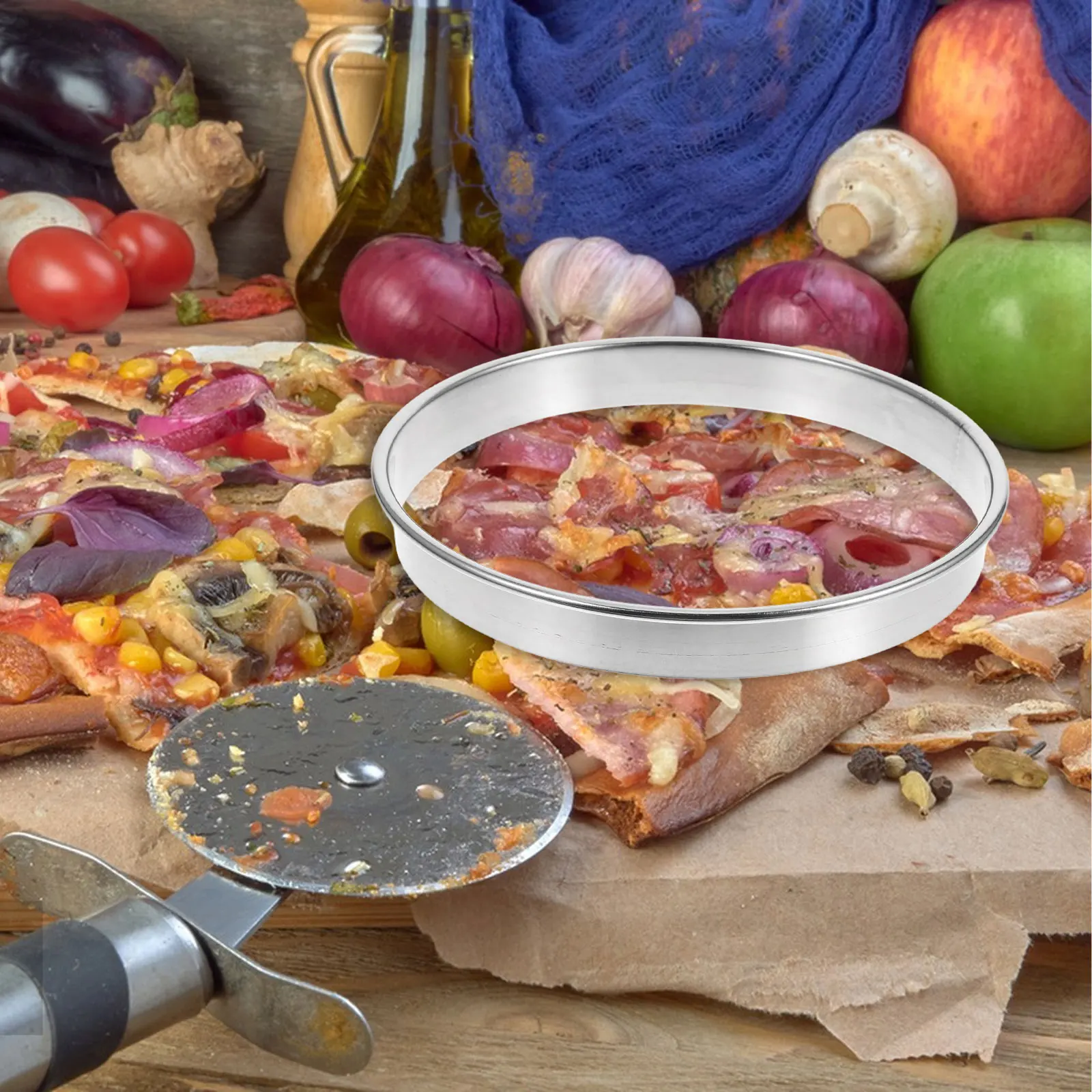 

Pizza Tools Cooking Rings Metal English Muffin Stainless Steel Circle Mold Homemade Kit Baking Accessories Tray