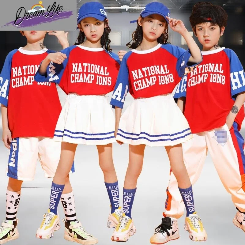 

Children's Performance Outfits Dance Team School Sports Day Chorus Group Little Students Cheering Team Costumes Stage Dresses
