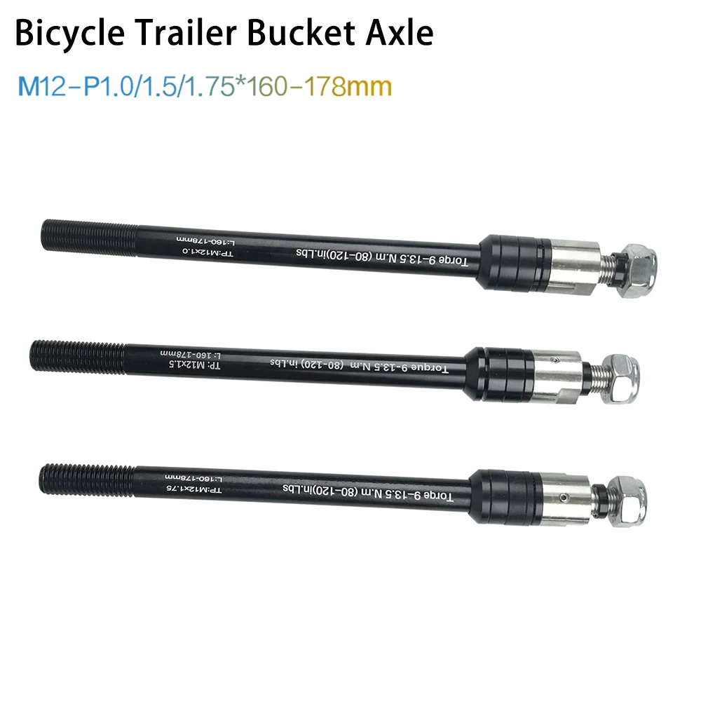 Aluminum Alloy Bike Trailer Thru Axle 160-178mm Bike Trailer Hitch Thru Axles Trailer Cargo Axle Front Fork Converter Shaft
