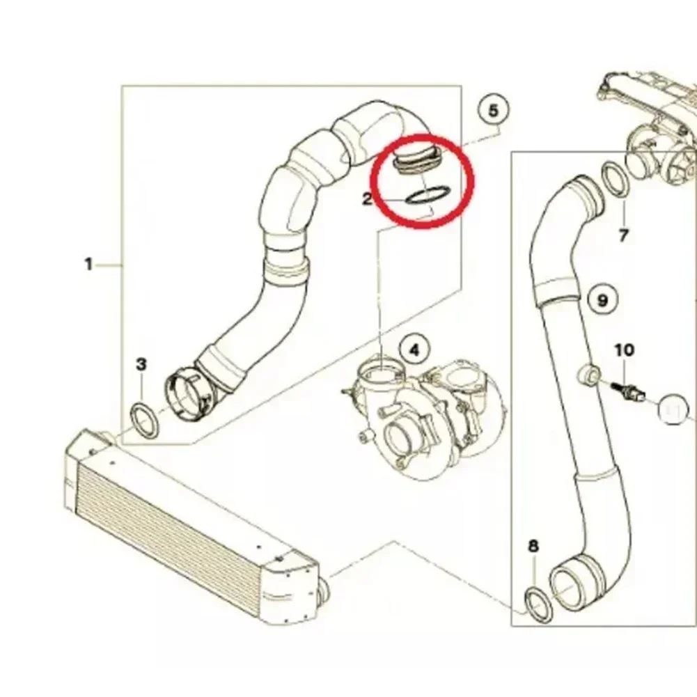 11617789049 Turbo Air Pipe Sleeve Seal For BMW 3 5 7 Series X3 X6 E46 E60 E61 E90 E65 E71 E83 11617801222 7789049 7801222