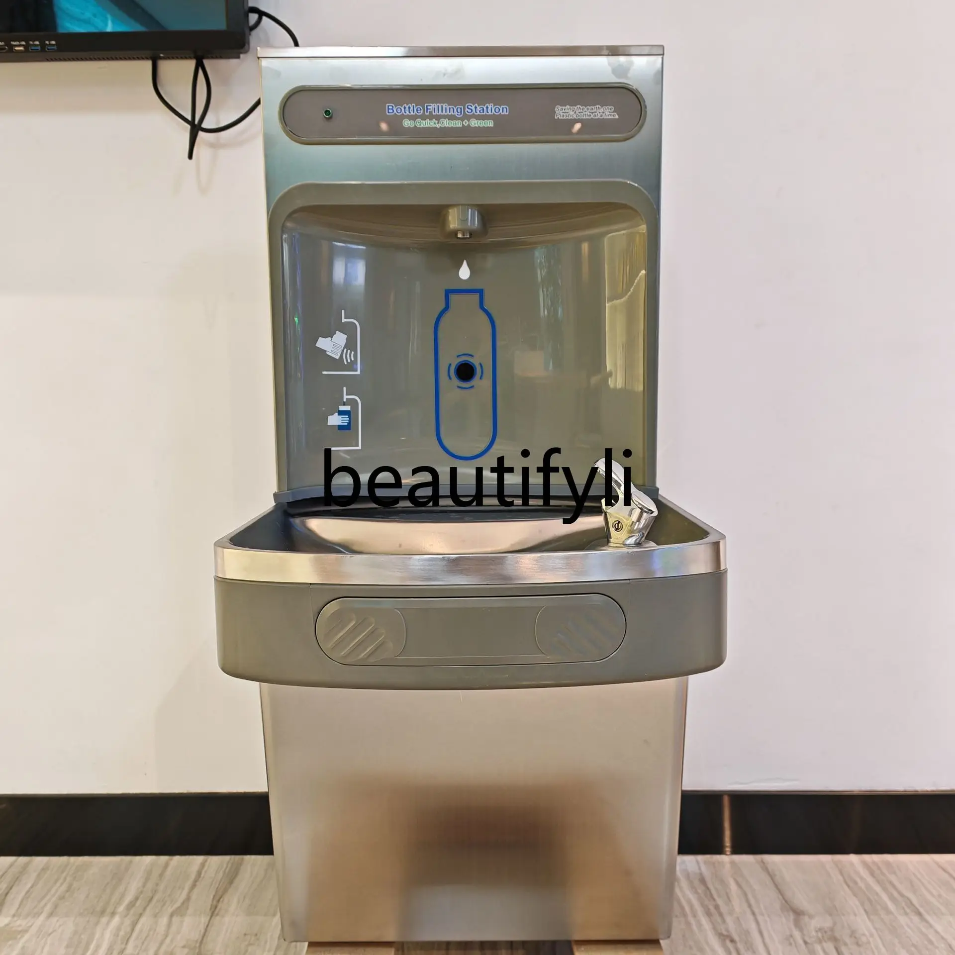 

Public contactless button induction water dispenser centralized water dispenser hot and cold direct drinking machine