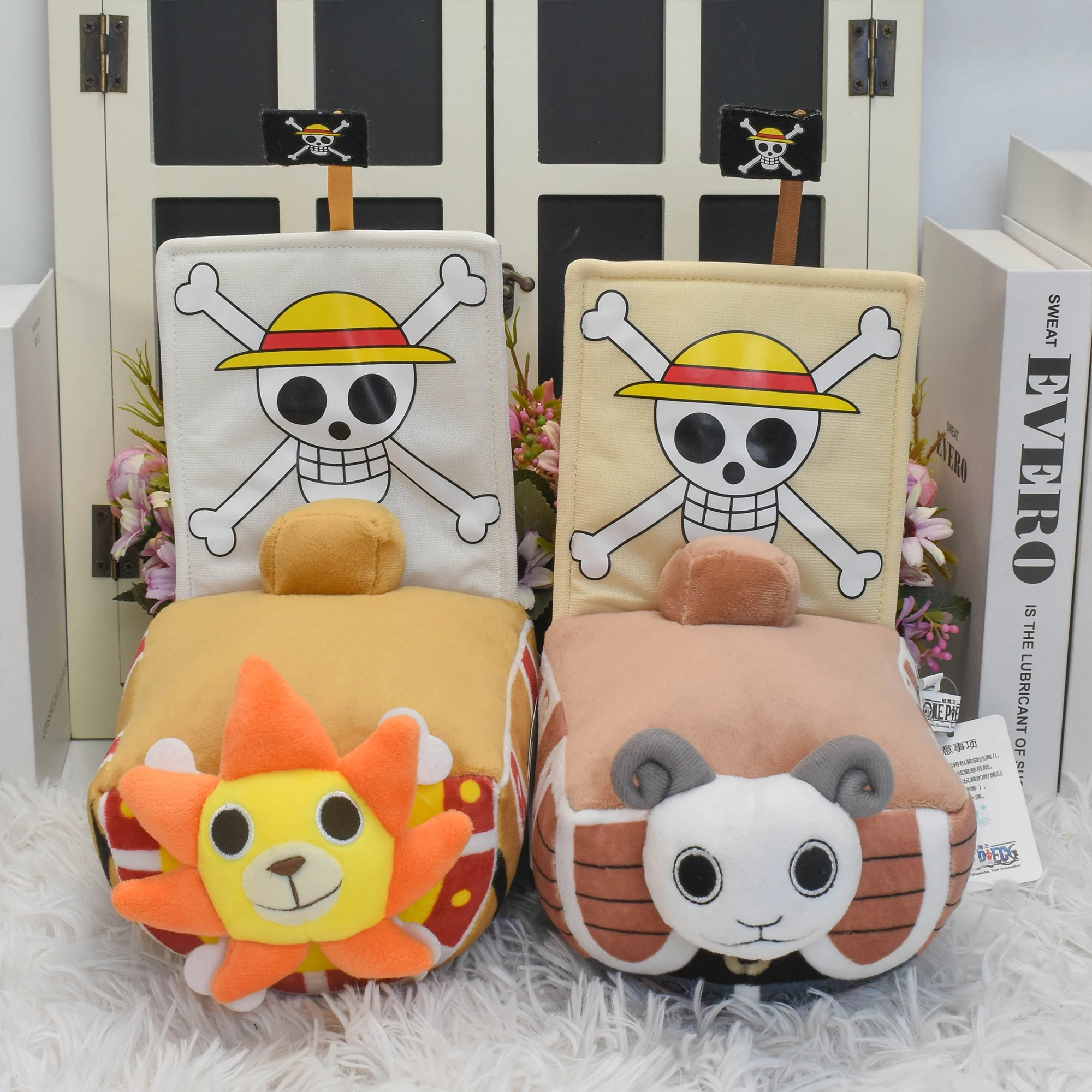 Anime Asli One Piece Thousand Sunny Going Merry Laboon Mainan Mewah Boneka Anime Lucu Boneka Peluche Hadiah Ulang Tahun