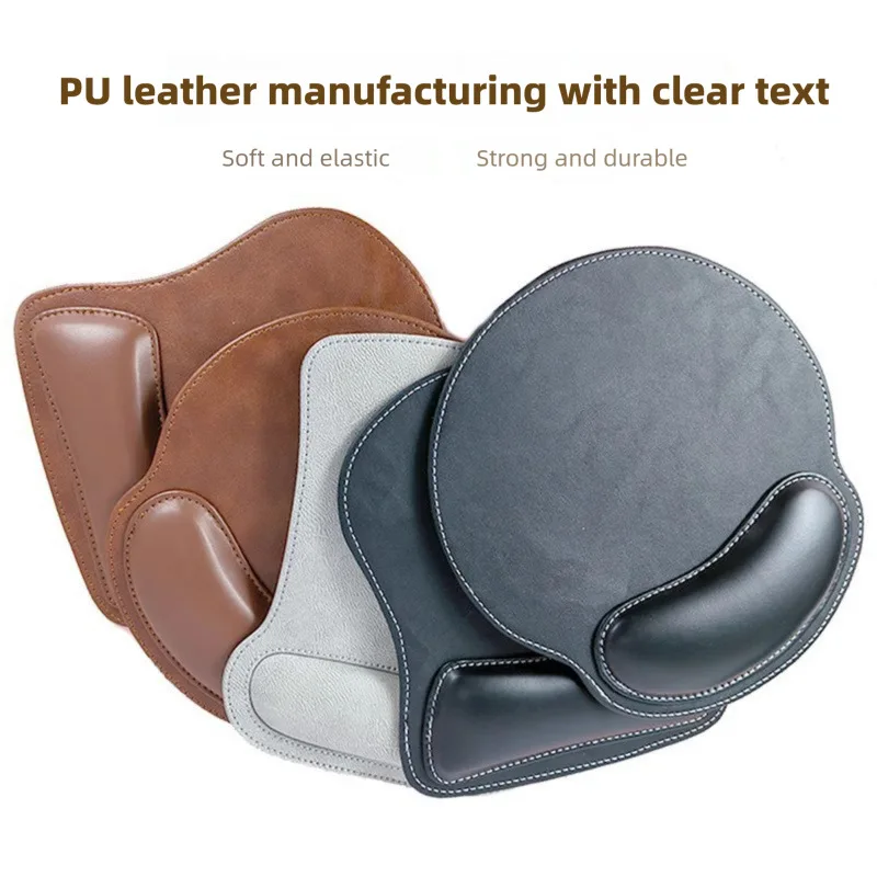 

Premium PU Leather Mouse Pad Keyboard Pad Set With Edge-Lock Design Soft-Touch Ergonomics Relieve Pain Wrist Rest For Office