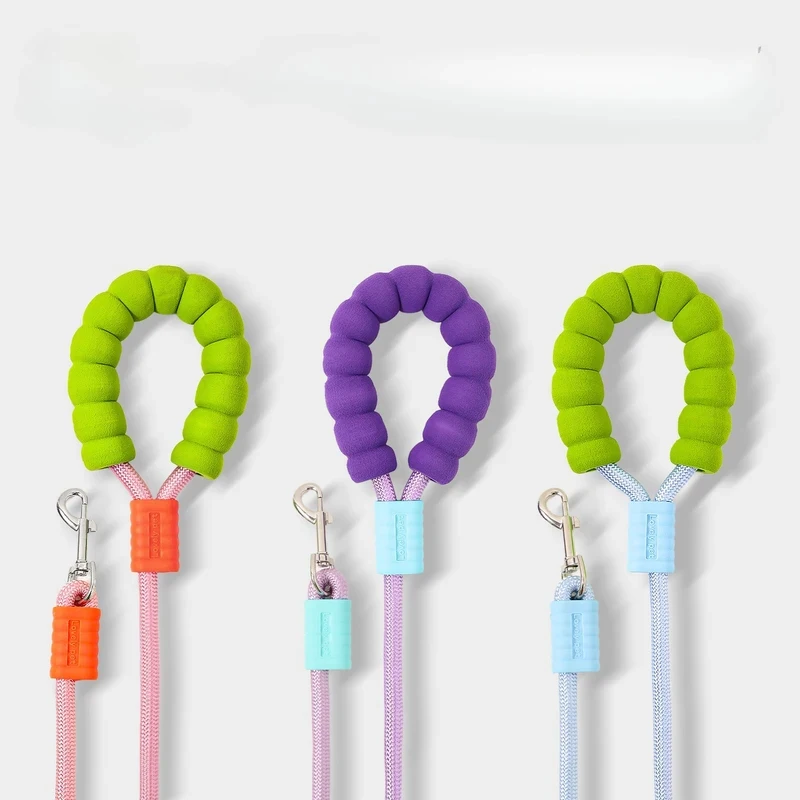 Pet Dog Leash with Dopamine Foam Handle Anti-Slip Reflective Nylon Training Walking Lead for Small Medium Large Dogs Outdoor