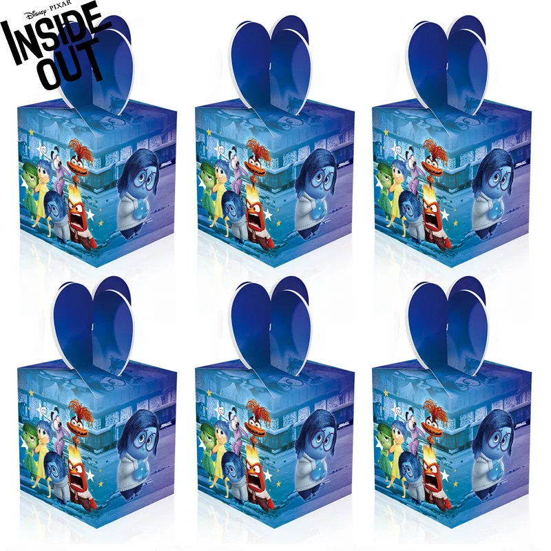 Caja de dulces con temática de Disney para niños, caja de regalo con estampado periférico de Anime, accesorios decorativos para fiesta de cumpleaños, 6 piezas