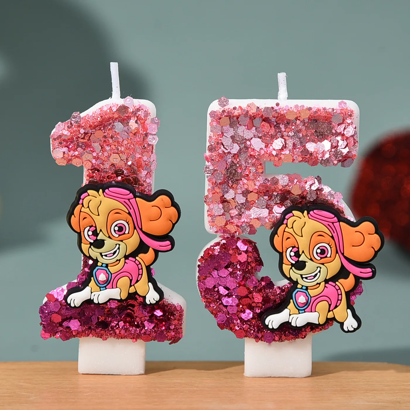 Velas de Aniversário Fofas do Paw Patrol Chase 0-9 para Decoração de Bolo Infantil, Acessórios de Festa Canina com Figuras de Anime