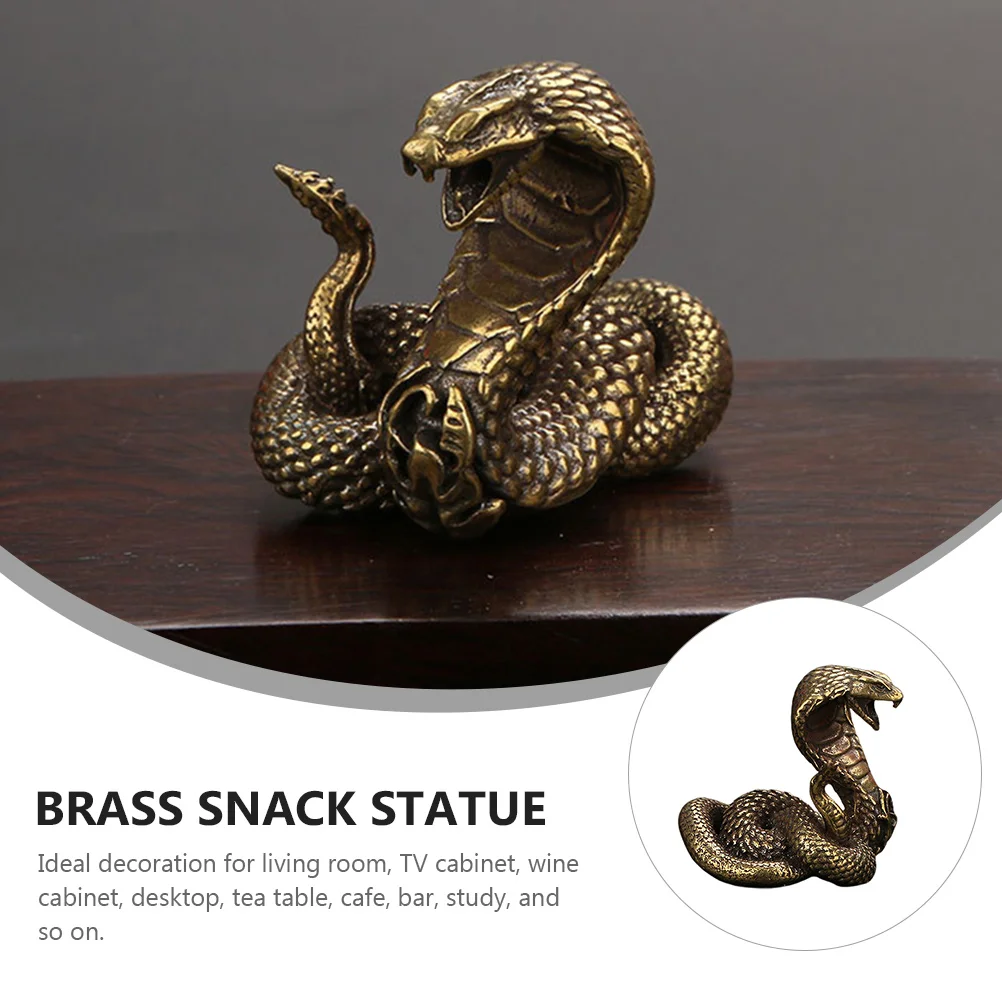 Pure Copper Ornaments Zen Garden Decor Outdoor Snake Figurine Brass Statue Desktop Adornment Decorate Creative Office Dragon