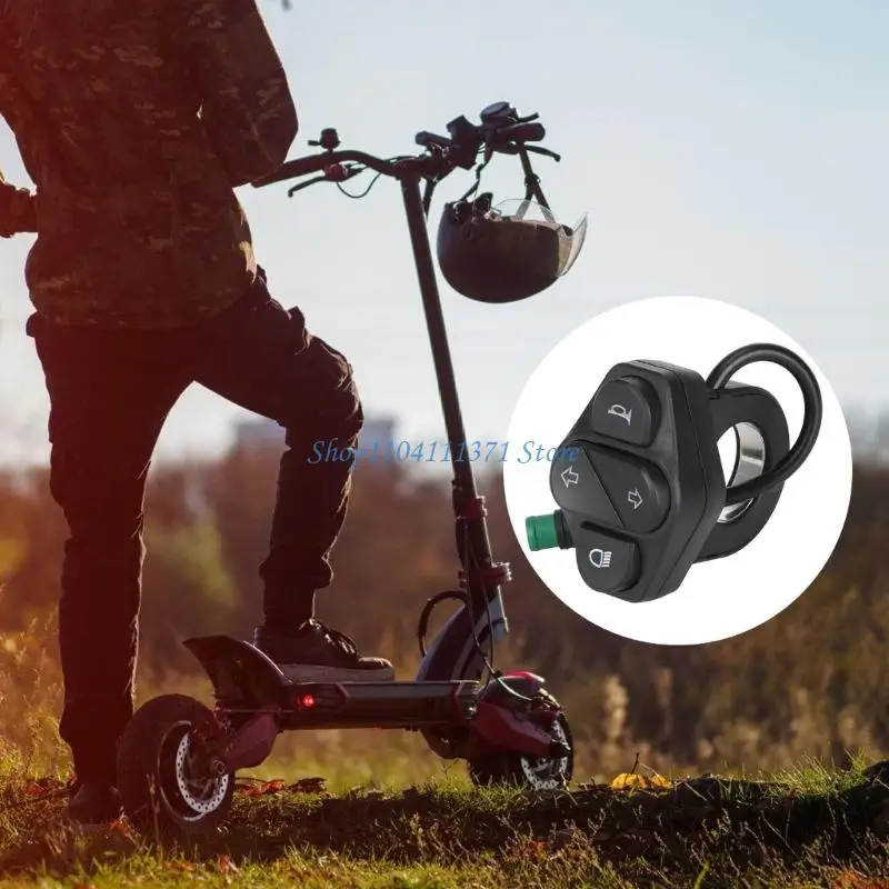 

P9FC Electric Scooter 5 Pin Turn Switches Waterproofs Headlight Button Kickscooter Replacement Part Easy to Use