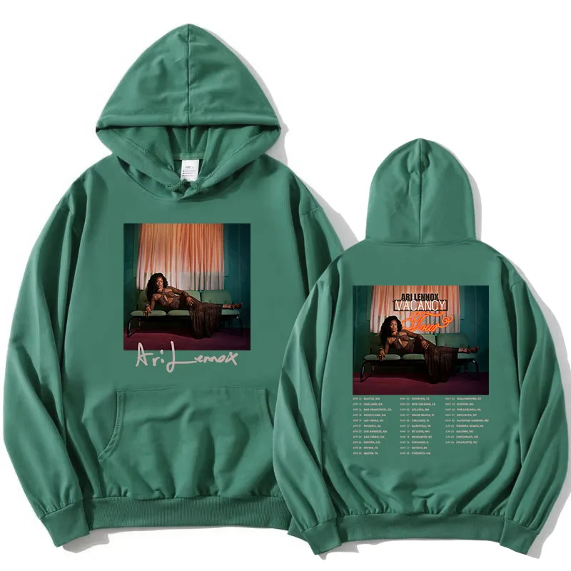 

Худи ARI LENNOX Vacancy Tour 2026: флисовая толстовка с длинным рукавом, женская толстовка с капюшоном, пуловеры с графическим принтом певца, унисекс-мерч