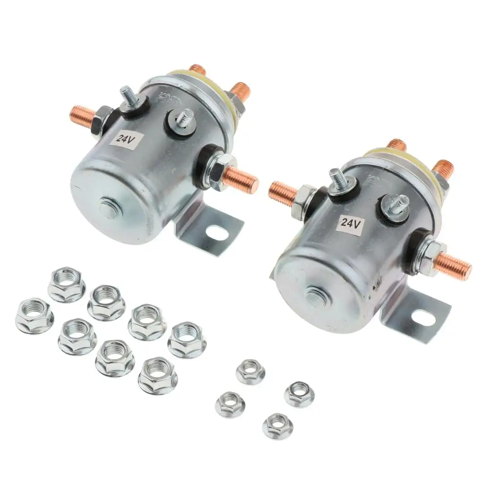 24V 6 Terminal Continuous Duty Solenoid Relay Aluminum Heavy Duty Switch for Golf Cart Winch Outboard Motor