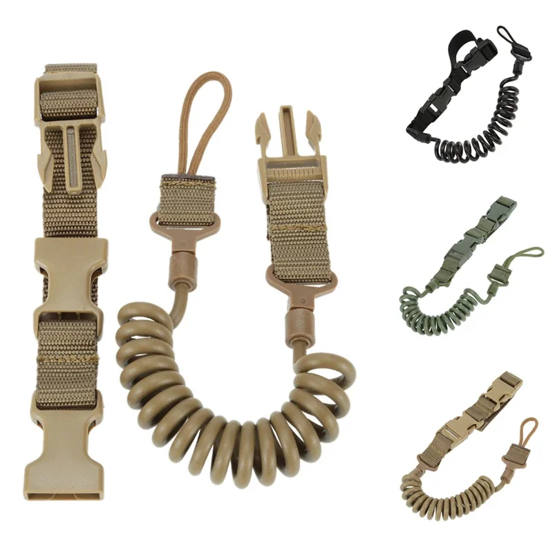 

Tactical Anti-lost Elastic Lanyard Rope Multi-purpose Spring Lanyard For Key Ring Chain Flashlight Hunting Accessories