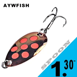AYWFISH 33MM 2.6G Metal Spoon Spinner Fishing Lure Saltwater Crankbait Wobble For Trolling Pike Bass Trout Fishing Special Offer