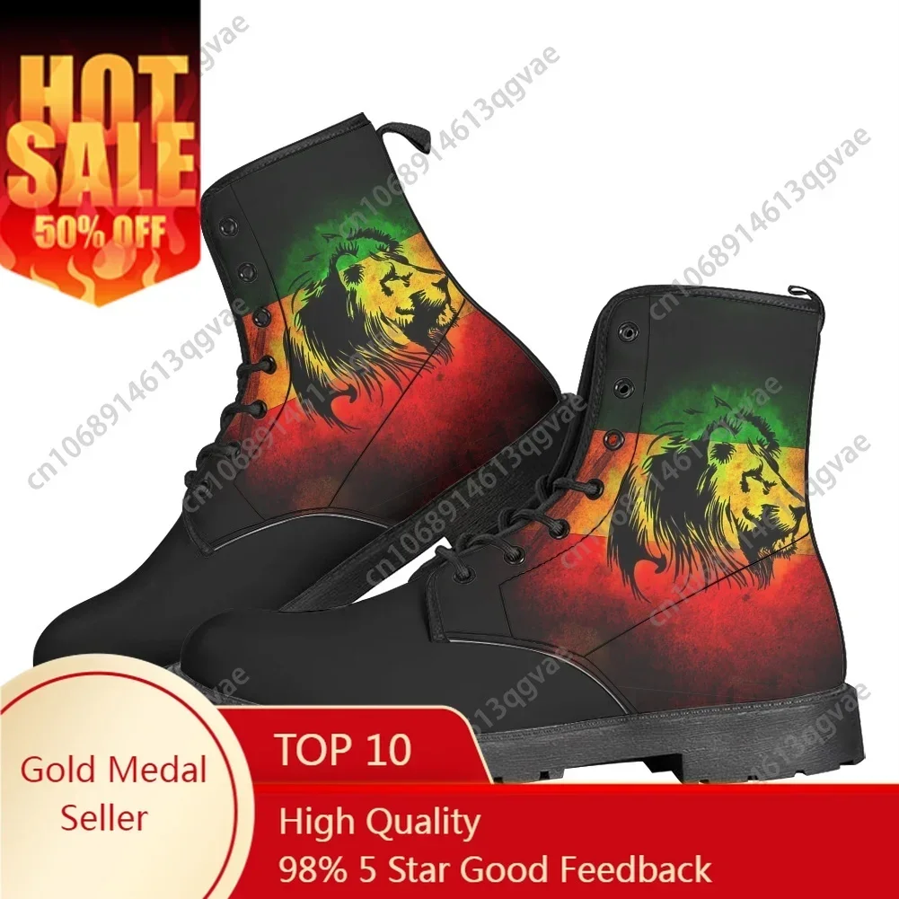 

Reggae Boots Rastafarian Rasta Rastafari Lion Of Judah Mens Womens Shoes Casual Boot Outdoor High Quality Custom Shoe
