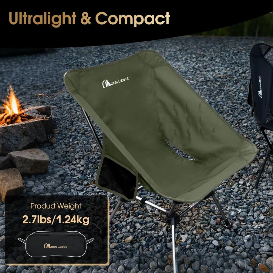 كرسي التخييم بالإضافة إلى حجم مريح مطور للمغامرات الخارجية لا يزال كرسي محمول مدمج وخفيف الوزن مثالي قابل للطي