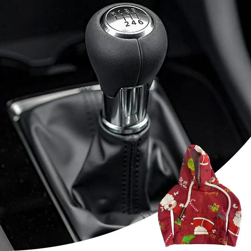 Gear Shift Cover Car Shift Knob Hoodie Cover Merry Christmas Hoodie Car Shifter Stick Protector Cute Interior Car Accessories