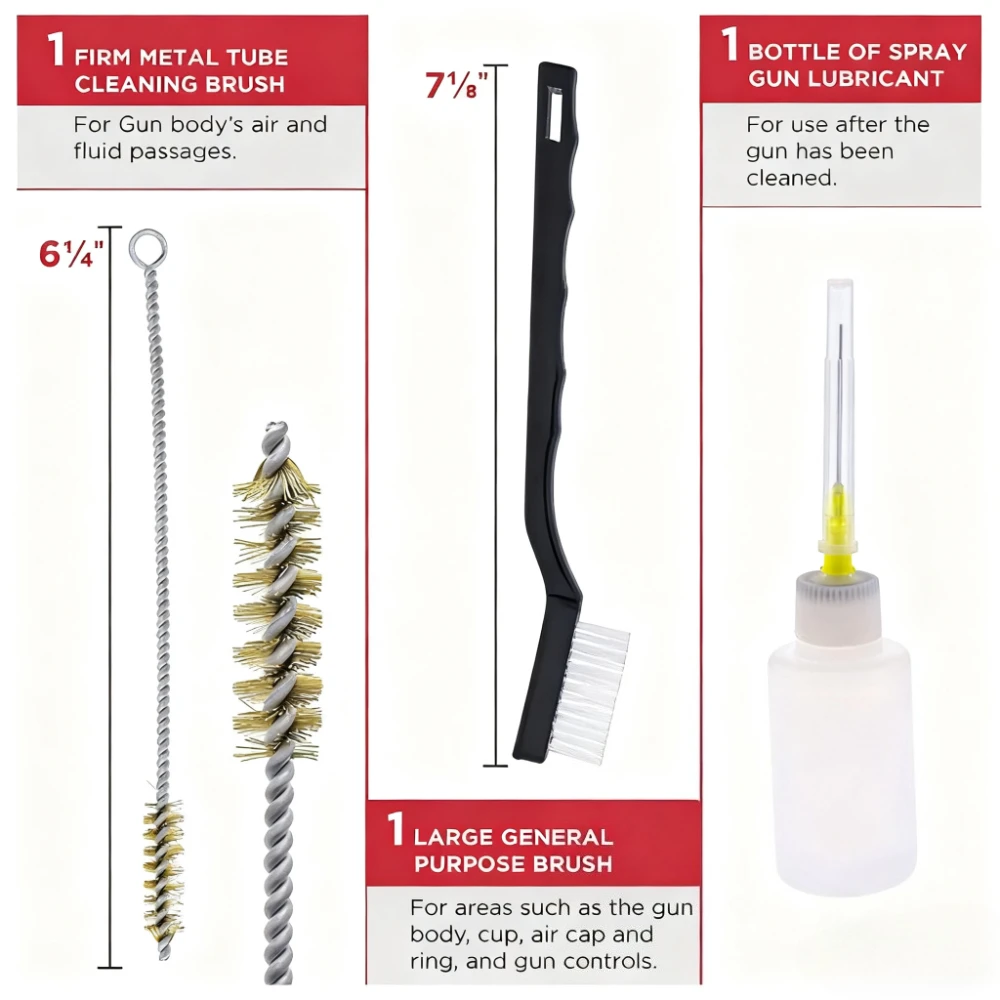 23/17 Uds. Cepillo de limpieza de PISTOLA DE PULVERIZACIÓN profesional Kit de limpieza de PISTOLA DE PULVERIZACIÓN herramientas de limpieza cepillo de pintura aguja de limpieza