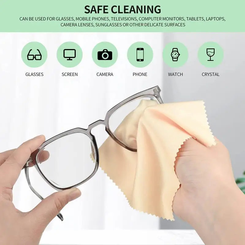 5/10/20Pcs Soft Chamois Glasses Cleaner Eyeglasses Microfiber Clean Cloth for Mobile Phone Screen Lens Cleaning Wipes Tools