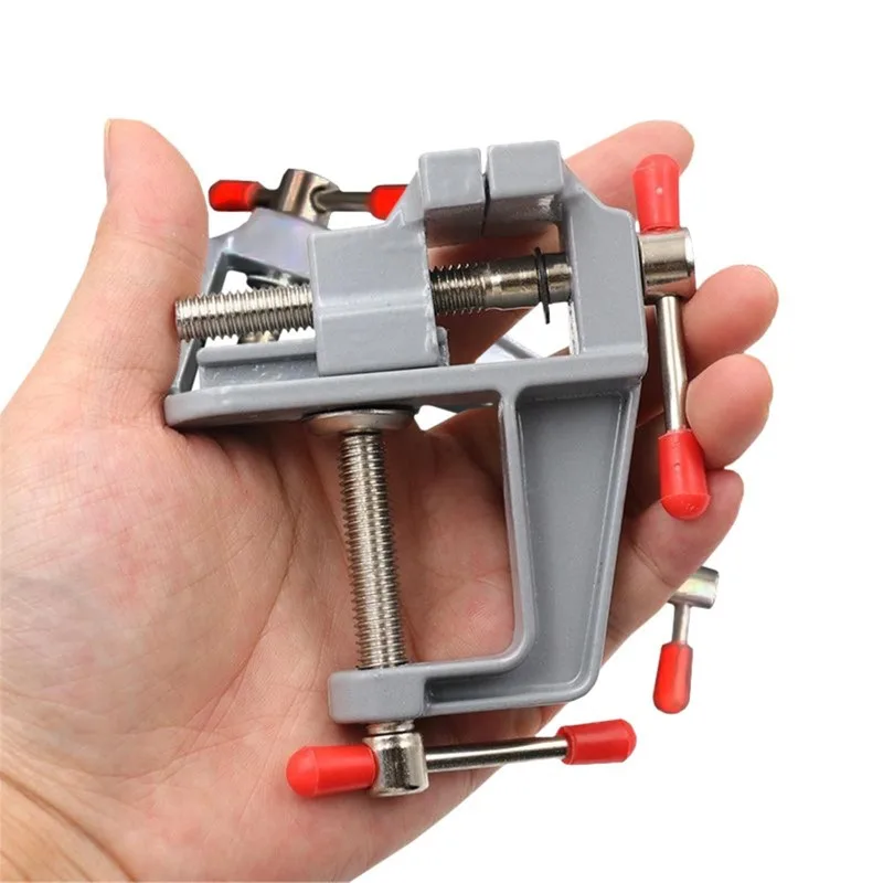 Mini Bench Vise Muliti-Funcational 35mm Aluminum Miniature Small Jewelers Hobby Clamp On Table Flat Pliers Tool Vice