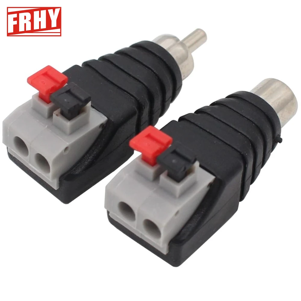 

10PCS 10PCS RCA Audio Connectors Set Male Plug Female Jack Press-on Spring Terminals Quick Install AVCable Adapter High Quality
