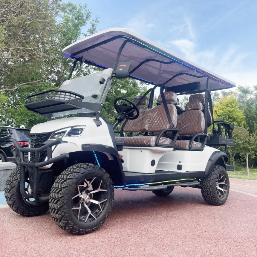 Chariot de Golf électrique alimenté par batterie au Lithium, Scooter 6 places, offre spéciale 2025, avec pneus tout-terrain, offre spéciale