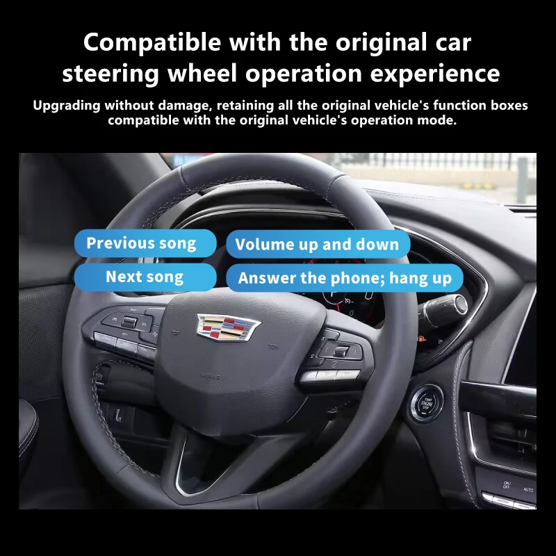 CarPlay sans fil Android Auto pour Cadillac2014-2017 ATS XT5 XTS SRX CTS 8 "LCD miroir caméra frontale
