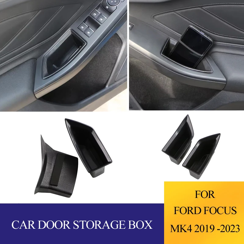 Auto Tür Lagerung Box Für Ford Focus Mk4 2019-2024 ST ABS Armlehne Lagerung Platte Halter Container Organizer zubehör
