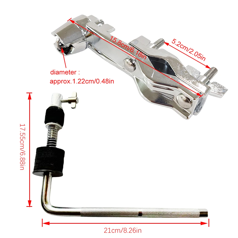 1pcs Cymbal Arm Holder Metal Cymbal Stand Extension Cymbal Mounting Clamp For Most Standard Hi-Hat Cymbal Drum Set