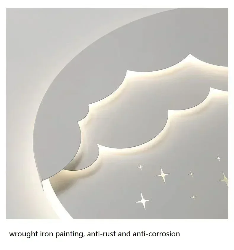 Lámpara LED de pared para dormitorio, luz colgante con forma de nube, estrellas, Luna, mesita de noche, habitación de niños, Fondo de TV creativo, escalera y pasillo