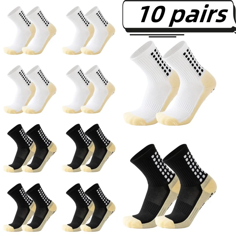 10 пар мужских футбольных носков с нескользящей подушечкой, футбольные баскетбольные носки