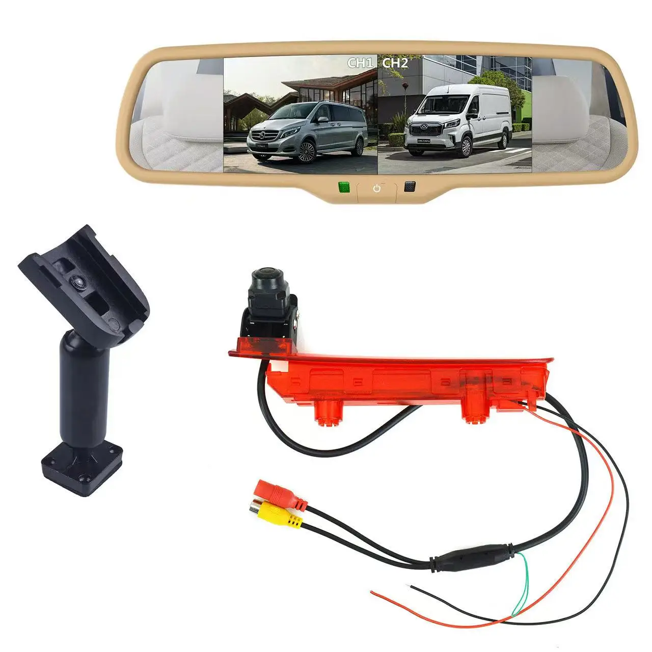 CCD automotive brake light reverse camera for public transport T5 T6 van 2010-2019, matching 6.68-inch display