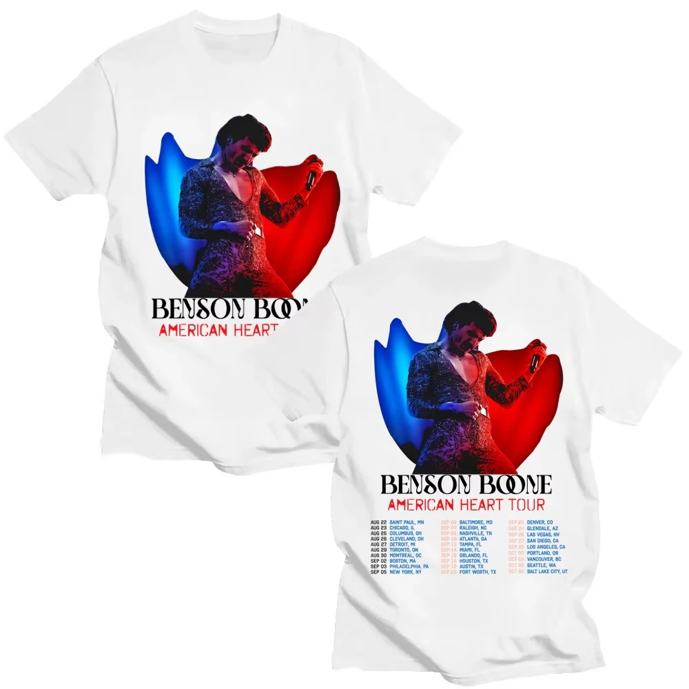الرجال النساء الهيب هوب خمر تيشيرت صيفي المتضخم القطن موضة تي شيرت الشارع الشهير بنسون Boone الأمريكية جولة القلب تي شيرت #1