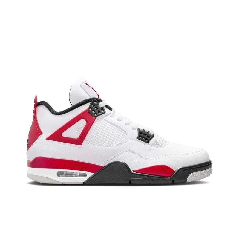 Air Jordan 4 Tênis de Basquete Retro, confortável, original, cinza neutro, cimento vermelho, masculino branco e preto e vermelho, DH6927-161