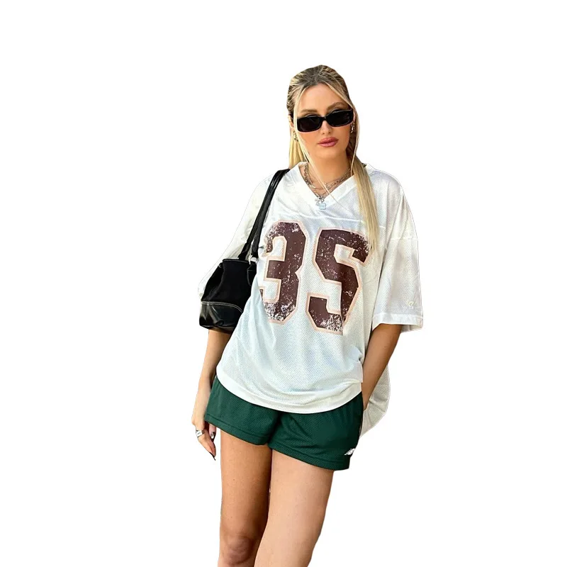 

2024 Summer Women's New Street Fashion Personalized Letter Printed Loose And Versatile Casual Top
